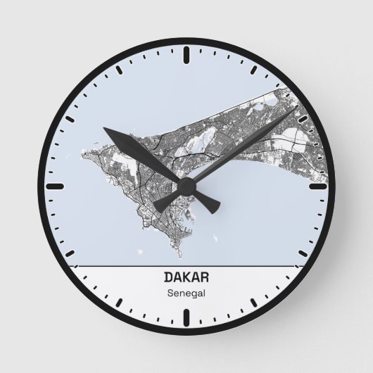 Runde Uhr Dakar Stadt‑Linienkunst (Vorderseite)