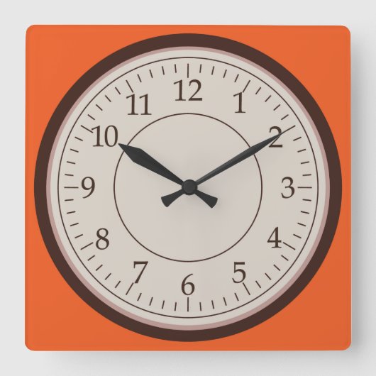 Runde Uhr der braunen Wand (Vorderseite)