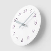 runde Uhr des Lavendelfarbgewebe-Schriftartes (Winkel)