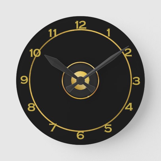 Runde Uhr für Schwarz und Gold (Vorderseite)