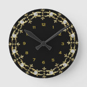Runde Uhr für Schwarz und Gold (Vorderseite)