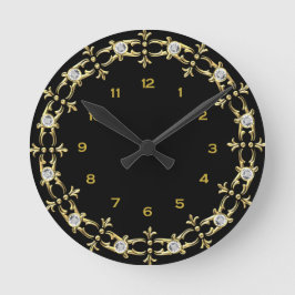 Runde Uhr für Schwarz und Gold