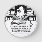 Runde Uhr für Wirtschaftsprüfer (Vorderseite)