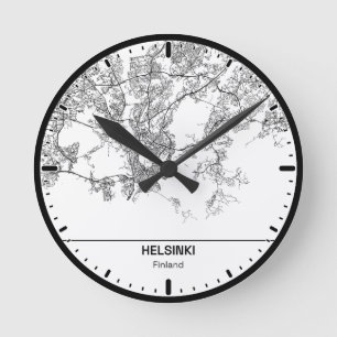Runde Uhr Helsinki Clock City Line Art