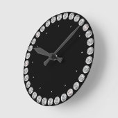 Runde Uhr in Schwarz und Diamant (Winkel)