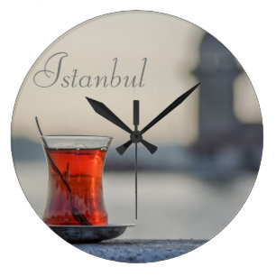 Runde Uhr. Istanbul - türkische Teephotographie Große Wanduhr