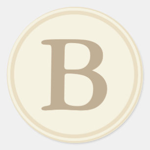 Runde Umschlag Aufkleber mit Monogram - Cream & Ec