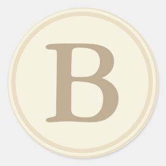 Runde Umschlag Aufkleber mit Monogram - Cream & Ec