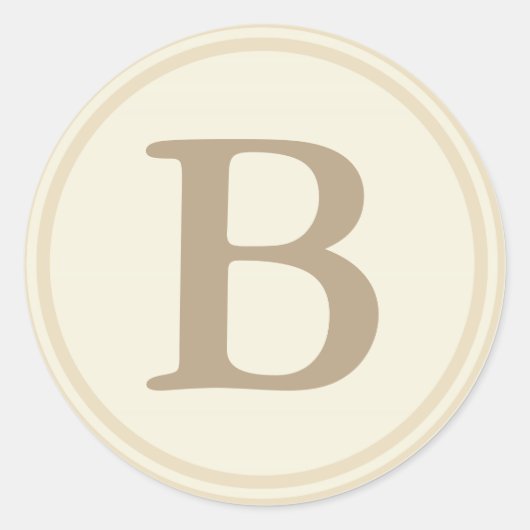 Runde Umschlag Aufkleber mit Monogram - Cream & Ec (Vorderseite)
