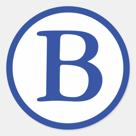 Runde Umschlag Aufkleber mit Monogram - Navy Blue (Vorderseite)