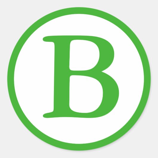 Runde Umschlag Aufkleber mit Monogramm - mittelgrü (Vorderseite)
