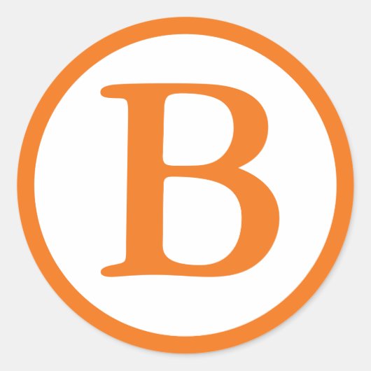 Runde Umschlag Aufkleber mit Monogramm - mittelora (Vorderseite)