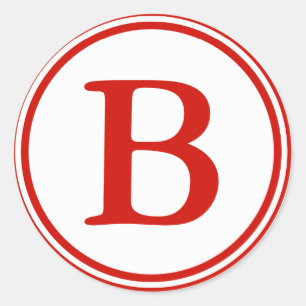 Runde Umschlag Aufkleber mit Monogramm - Rot und W