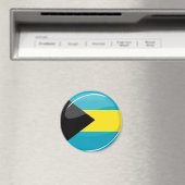 Runde und glänzende Bahamas-Flagge Magnet (In Situ (Geschirrspüler))