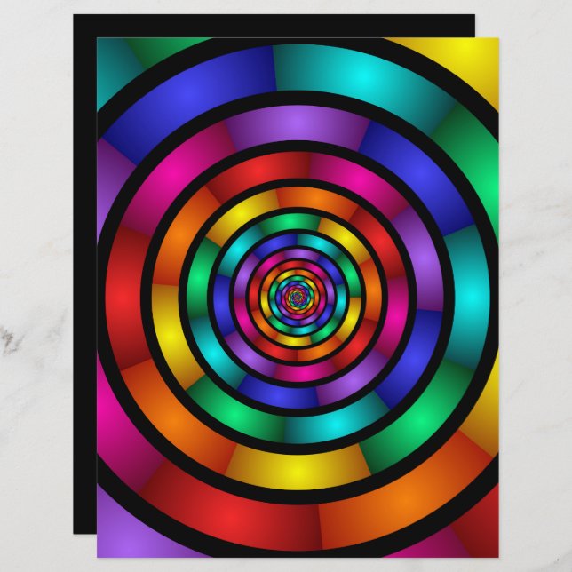 Runde und psychedelische Fraktal Kunst (Vorne/Hinten)