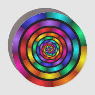 Runde und psychedelische Fraktal Kunst Auto Magnet