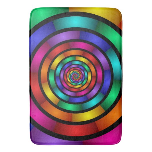 Runde und psychedelische Fraktal Kunst Badematte (Vorderseite Vertikal)