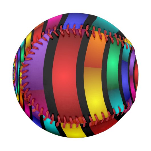 Runde und psychedelische Fraktal Kunst Baseball (Vorderseite Links)