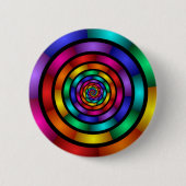Runde und psychedelische Fraktal Kunst Button (Vorderseite)