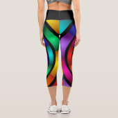 Runde und psychedelische Fraktal Kunst Capri Leggings (Rückseite)