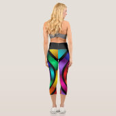 Runde und psychedelische Fraktal Kunst Capri Leggings (Rückseite)