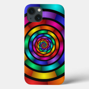 Runde und psychedelische Fraktal Kunst iPhone 13 Hülle