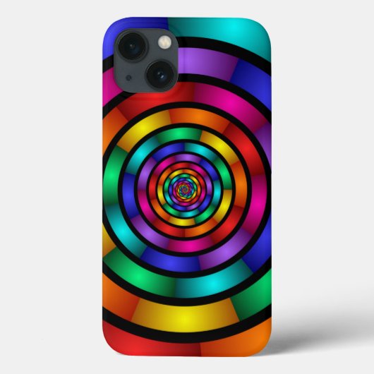 Runde und psychedelische Fraktal Kunst Case-Mate iPhone Hülle (Rückseite)