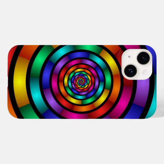 Runde und psychedelische Fraktal Kunst Case-Mate iPhone Hülle (Rückseite (Horizontal))