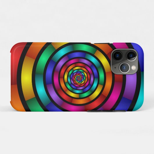 Runde und psychedelische Fraktal Kunst Case-Mate iPhone Hülle (Rückseite (Horizontal))