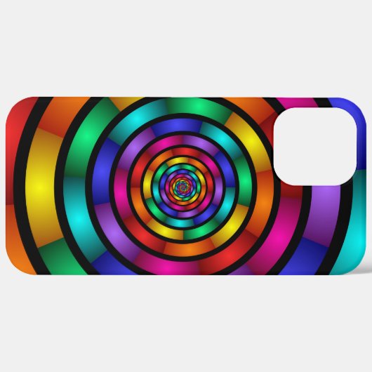 Runde und psychedelische Fraktal Kunst Case-Mate iPhone Hülle (Hinten (horizontal))