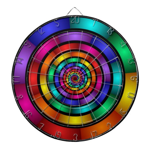 Runde und psychedelische Fraktal Kunst Dartscheibe (vorne)