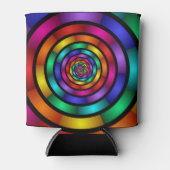 Runde und psychedelische Fraktal Kunst Dosenkühler (Vorderseite)