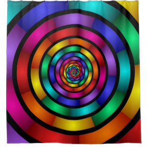 Runde und psychedelische Fraktal Kunst Duschvorhang