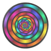 Runde und psychedelische Fraktal Kunst Eishockey Puck (Vorderseite)