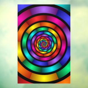 Runde und psychedelische Fraktal Kunst Fensteraufkleber