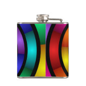 Runde und psychedelische Fraktal Kunst Flachmann (Rückseite)