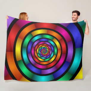 Runde und psychedelische Fraktal Kunst Fleecedecke