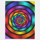 Runde und psychedelische Fraktal Kunst Fleecedecke (Vorderseite)