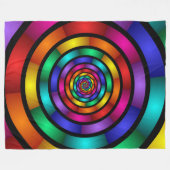 Runde und psychedelische Fraktal Kunst Fleecedecke (Vorderseite (Horizontal))