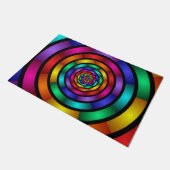 Runde und psychedelische Fraktal Kunst Fußmatte (Schrägansicht)