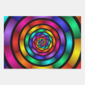 Runde und psychedelische Fraktal Kunst Geschenkpapier Set (Vorderseite 2)