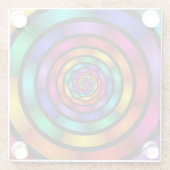 Runde und psychedelische Fraktal Kunst Glasuntersetzer (Rückseite)