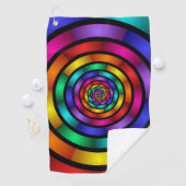 Runde und psychedelische Fraktal Kunst Golfhandtuch (Insitu)
