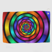 Runde und psychedelische Fraktal Kunst Golfhandtuch (Horizontal)