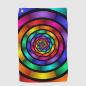 Runde und psychedelische Fraktal Kunst Golfhandtuch (Vorderseite)