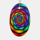 Runde und psychedelische Fraktal Kunst Keramik Ornament (Links)