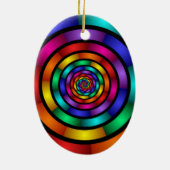 Runde und psychedelische Fraktal Kunst Keramik Ornament (Hinten)