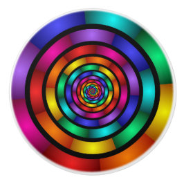 Runde und psychedelische Fraktal Kunst Keramikknauf