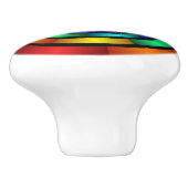 Runde und psychedelische Fraktal Kunst Keramikknauf (Seitenansicht)