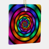 Runde und psychedelische Fraktal Kunst Keramikornament (Rechts)